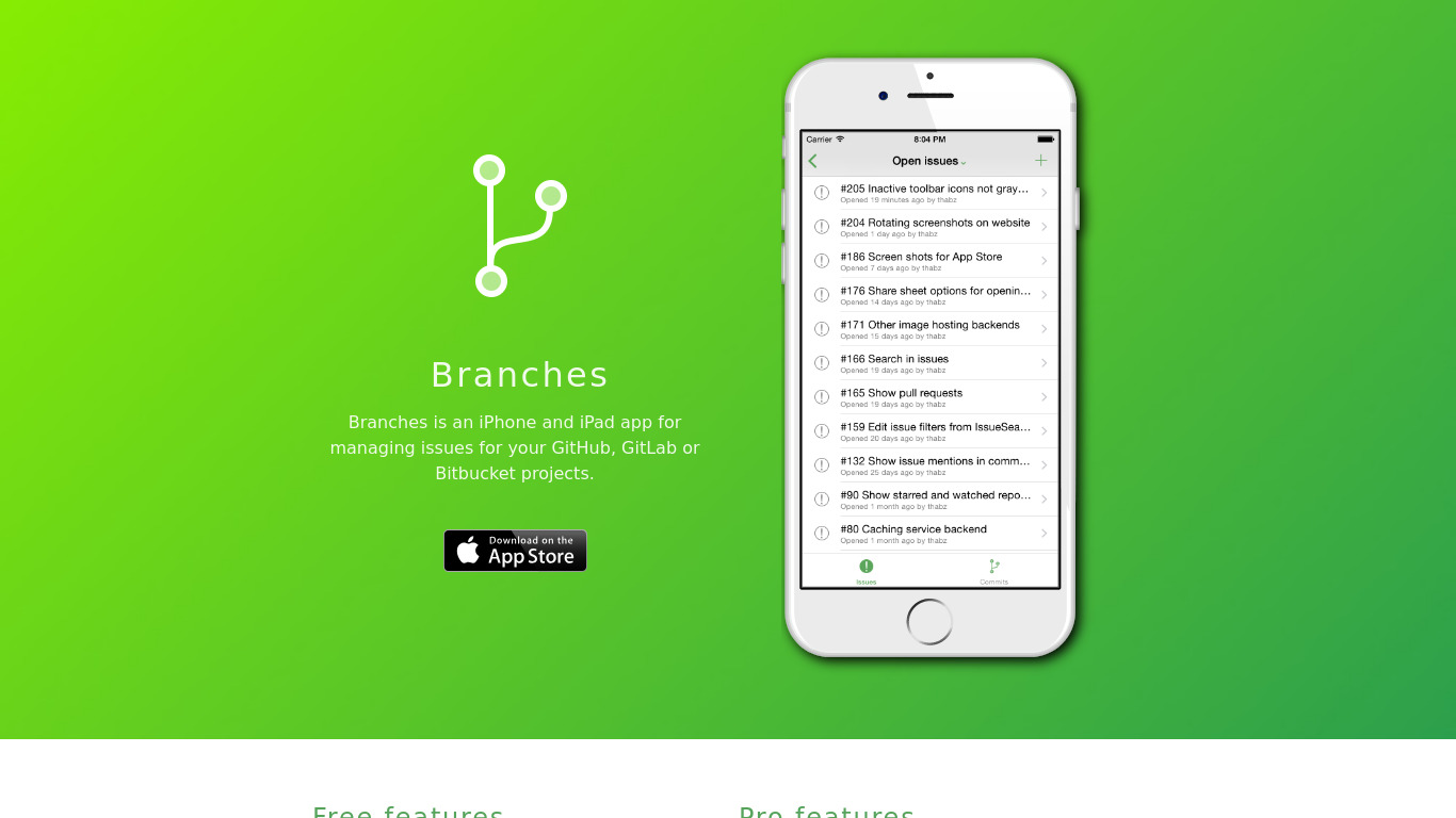 Branches Landing page