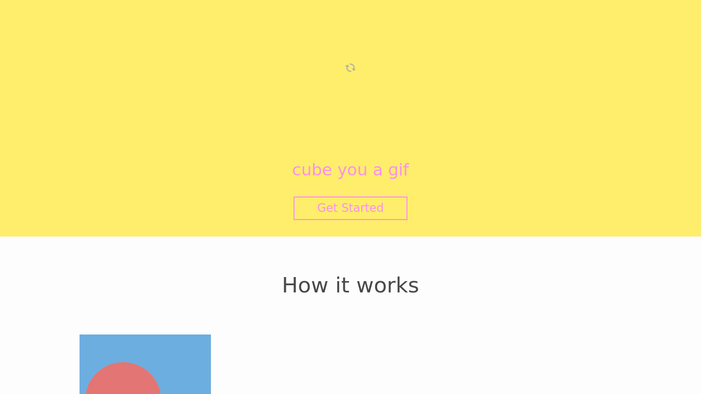 Gif Cube Landing page