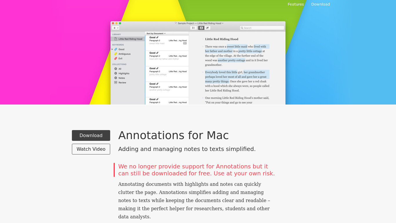Annotations for Mac Landing page