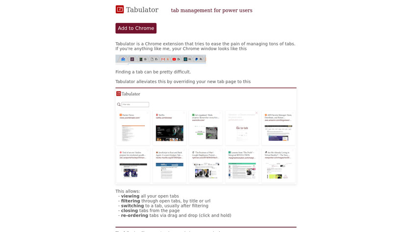 Tabulator Landing Page