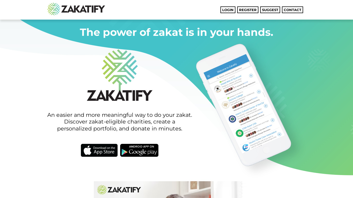 Zakatify Landing page