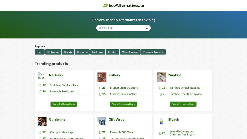 EcoAlternatives Landing Page