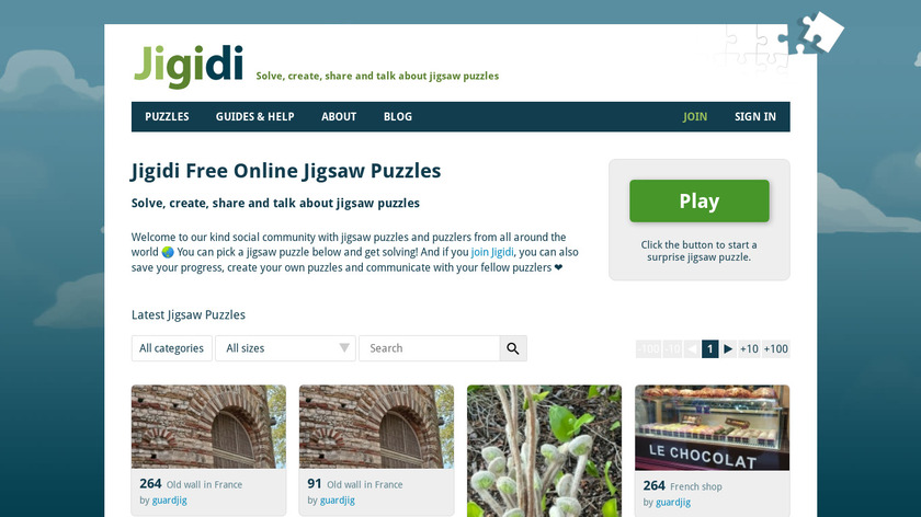 Jigidi Landing Page