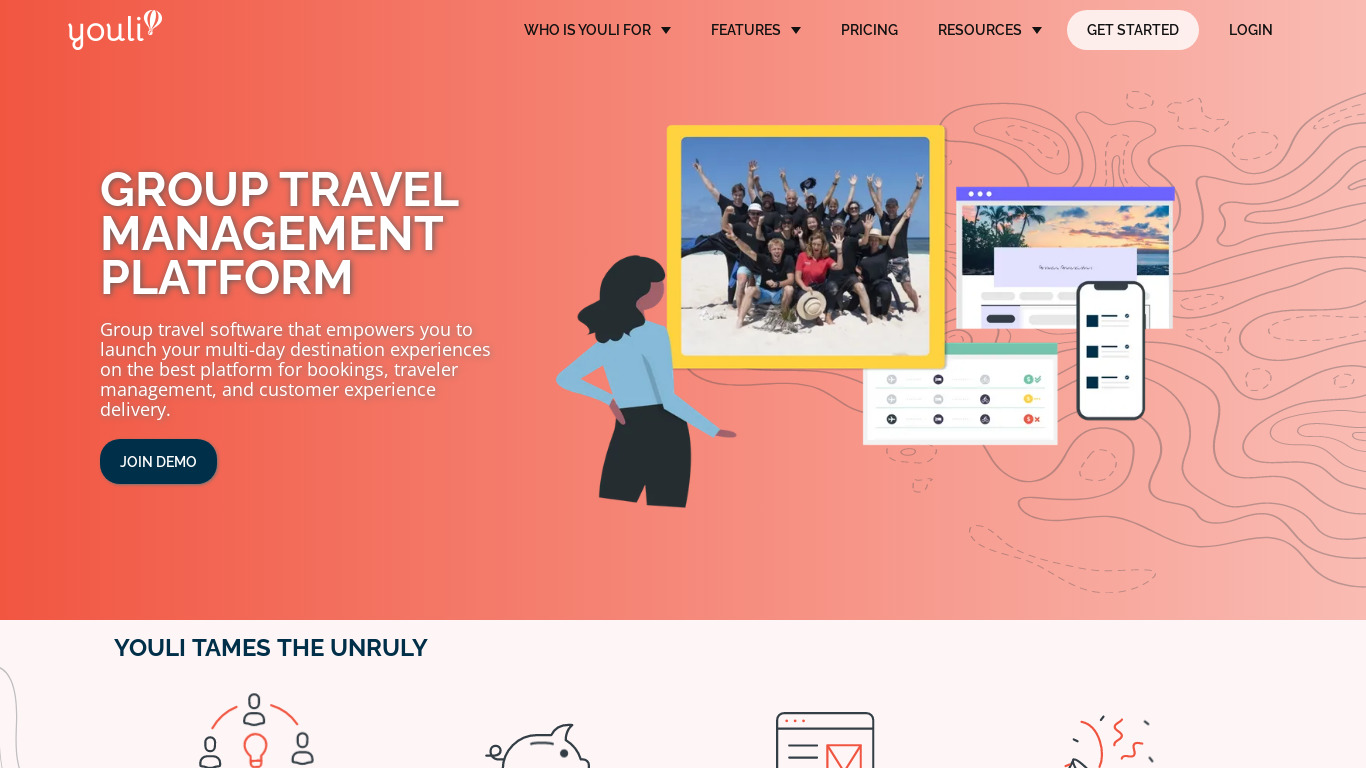YouLive to Travel Landing page
