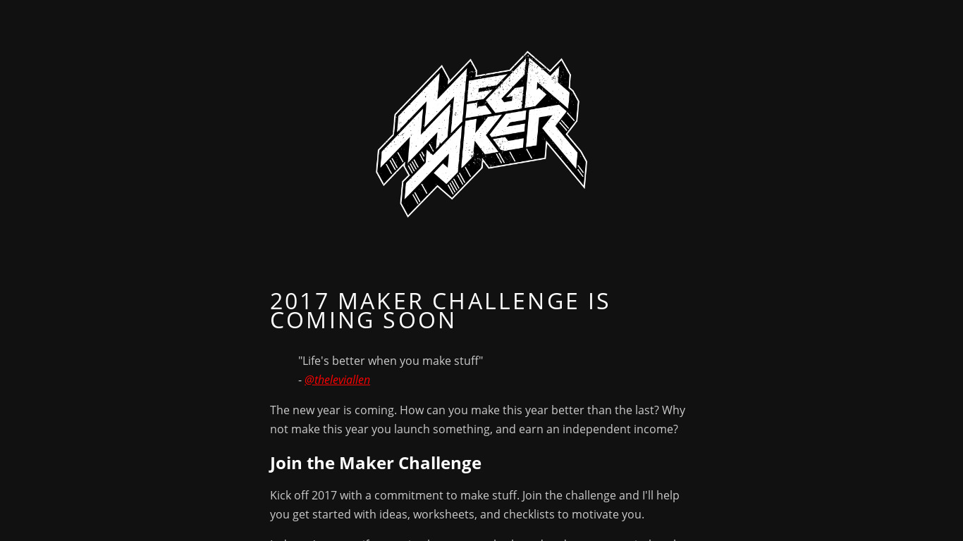 2016 Maker Challenge Landing page