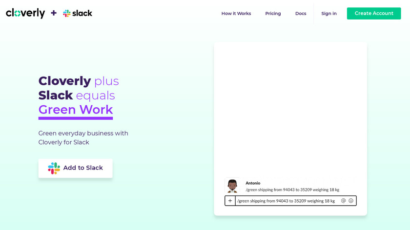 Cloverly for Slack Landing Page