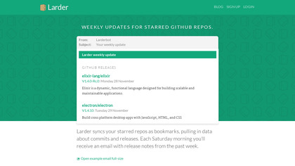 Larder weekly GitHub updates image