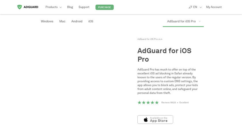 AdGuard for iOS Pro Landing Page