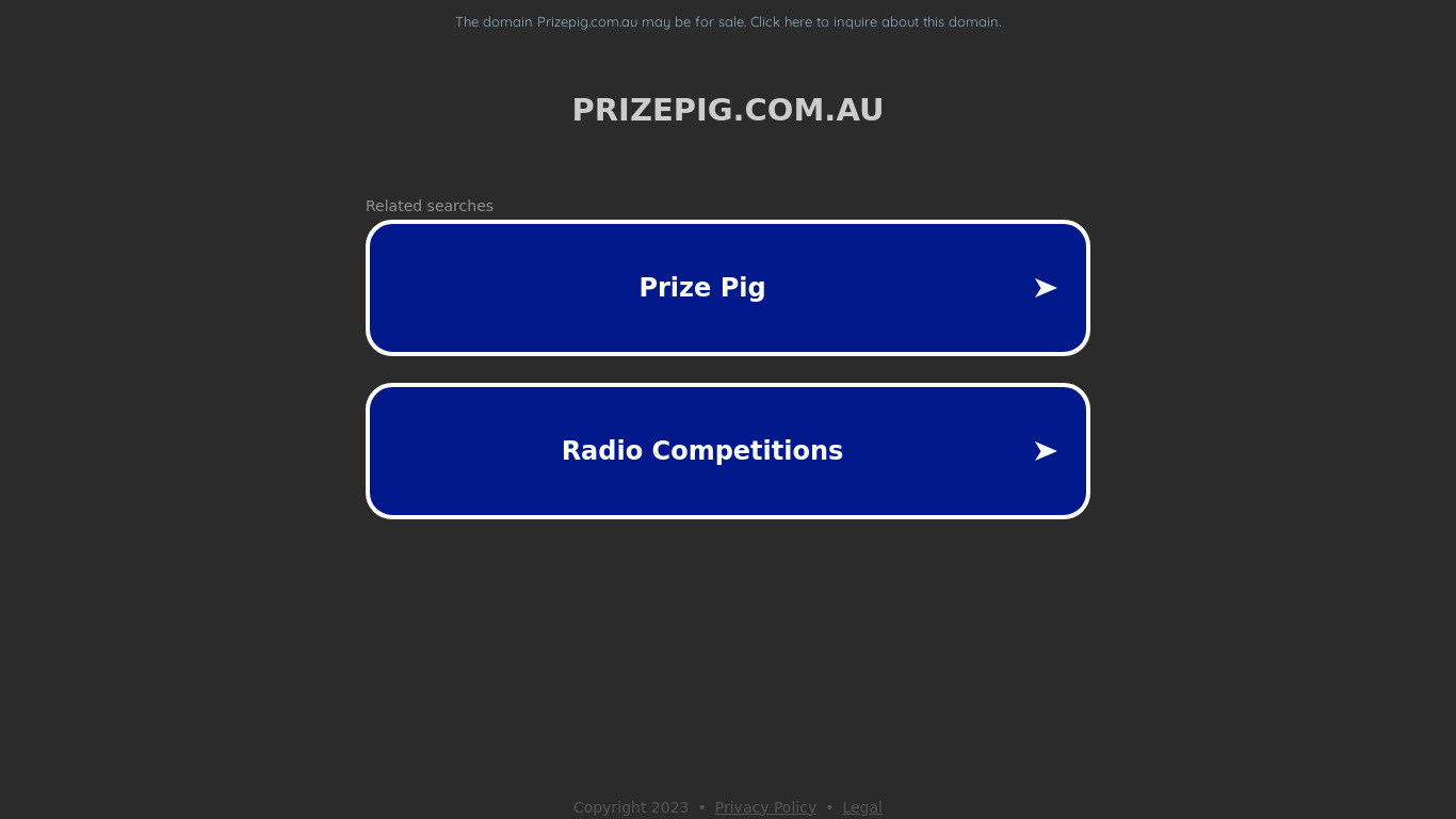 Prize Pig Landing page