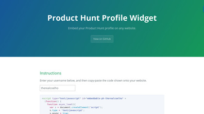 Product Hunt Profile Widget image