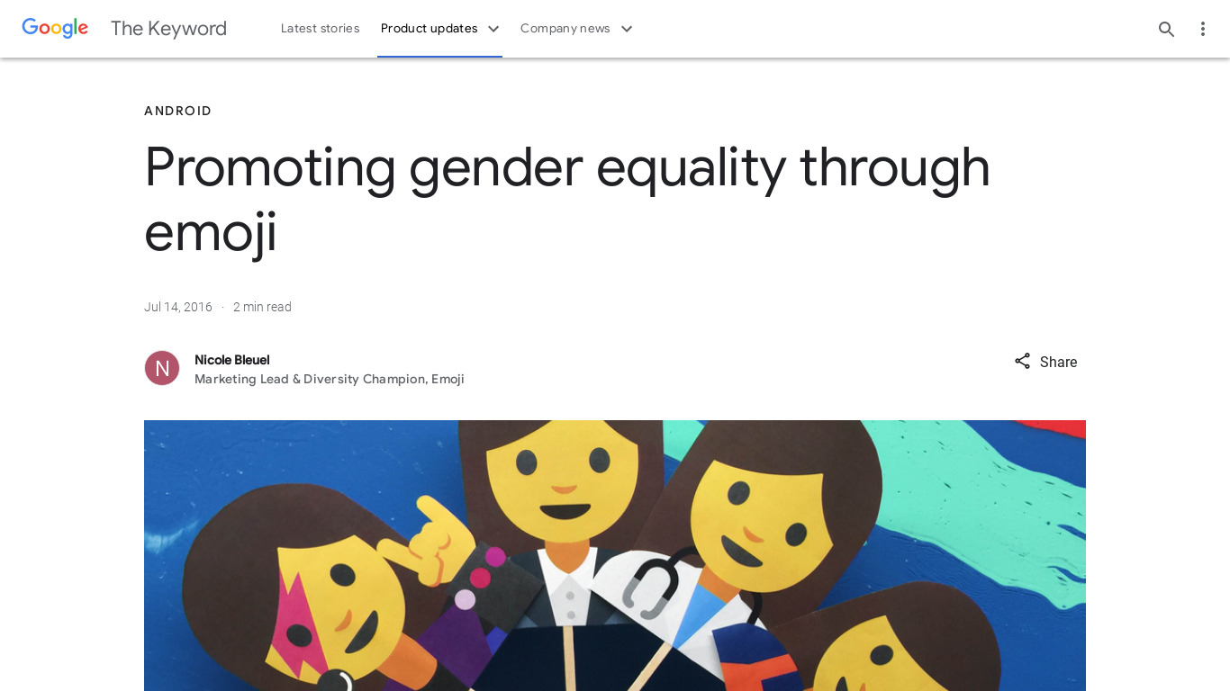 Gender Equality Emoji Landing page