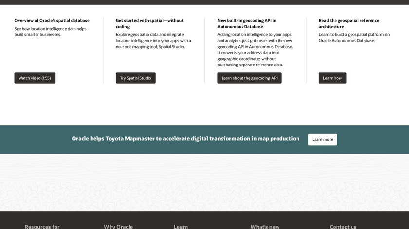 Oracle Spatial Landing Page