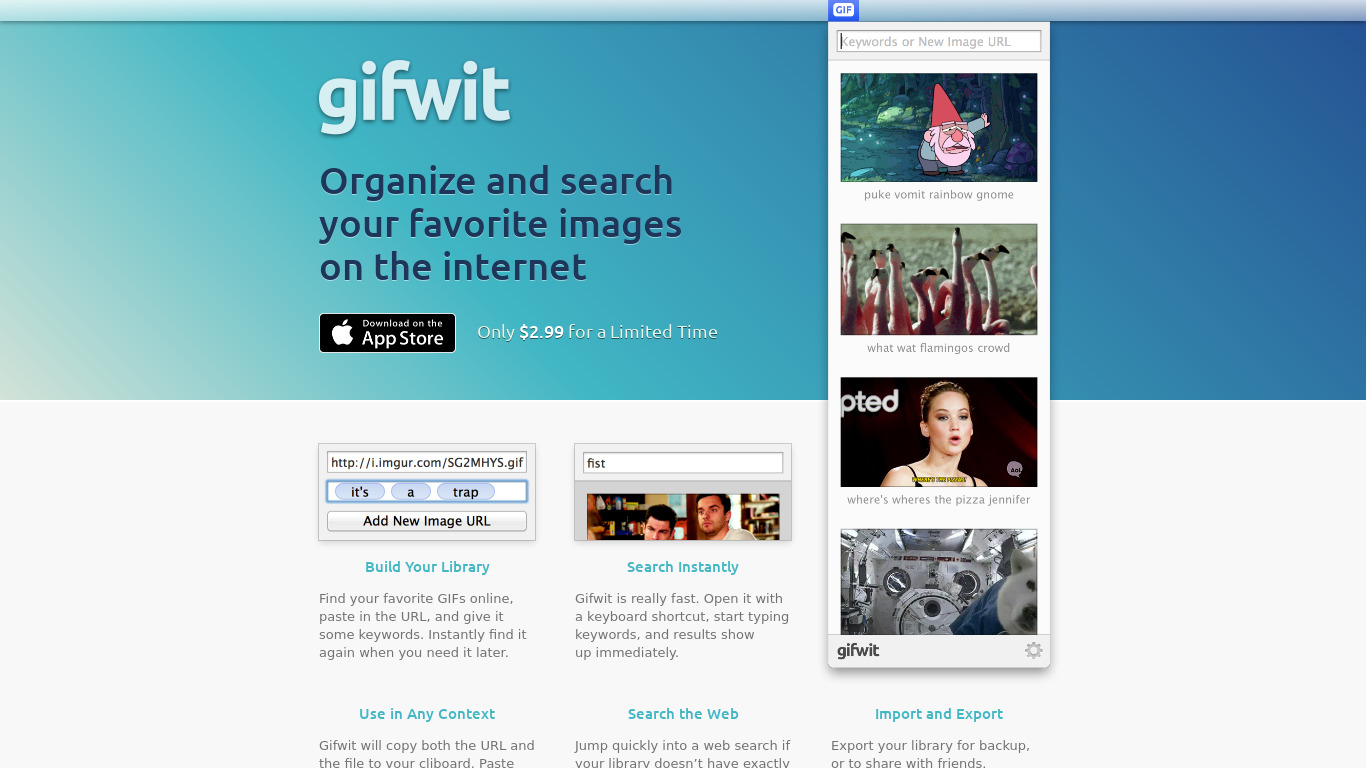 Gifwit Landing page