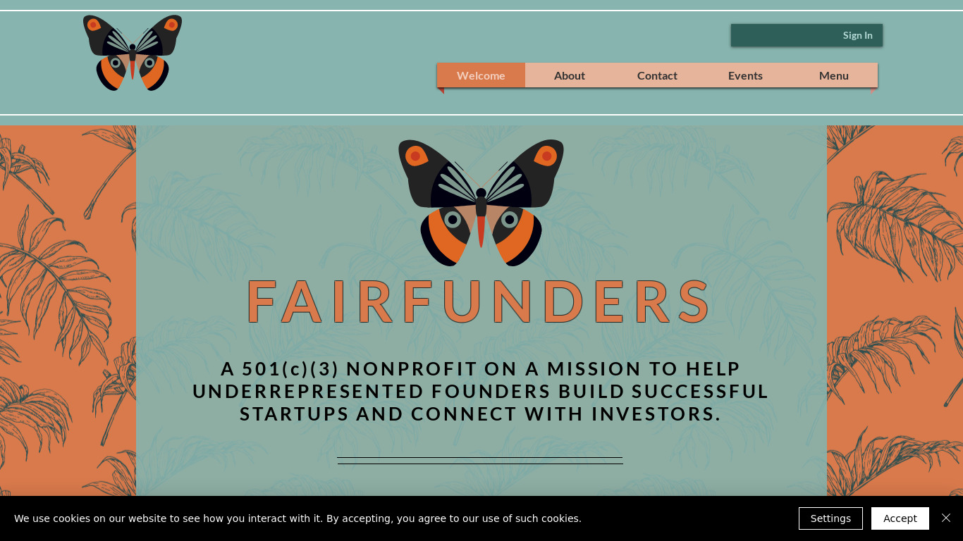 FairFunders Landing page