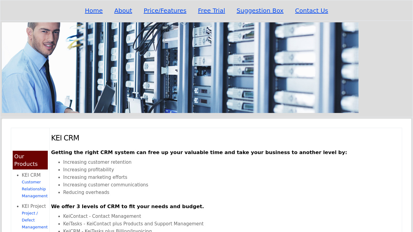 KeiCRM Landing page