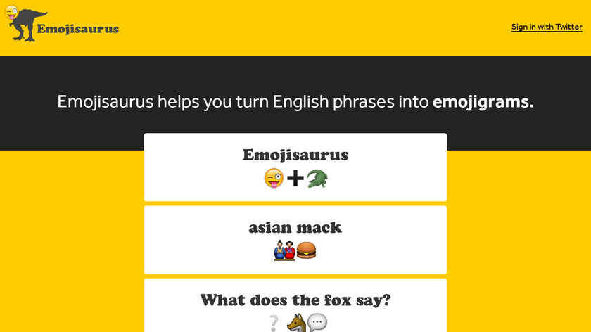 Emojisaurus Landing Page