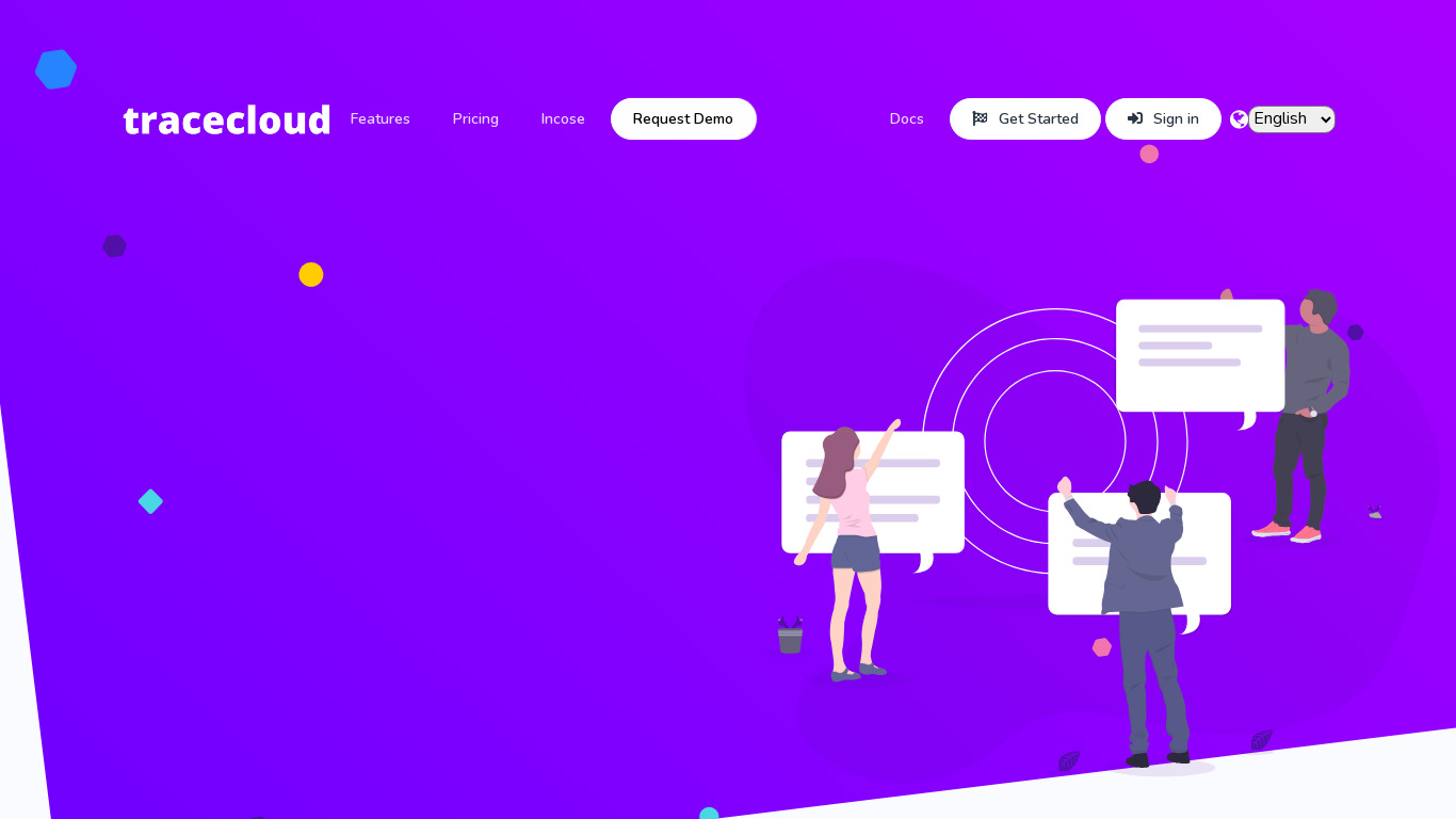 TraceCloud Landing page
