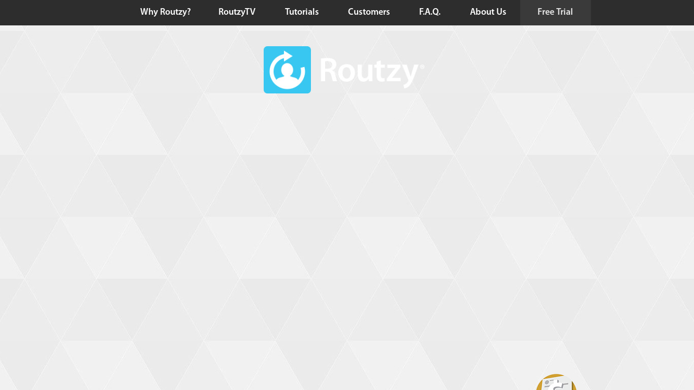 Routzy Landing page