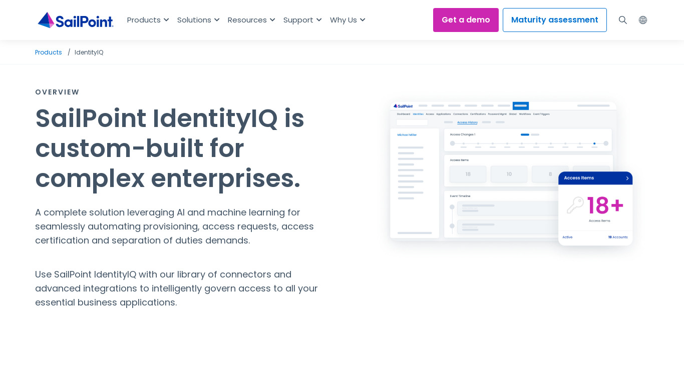 SailPoint IdentityIQ Landing page