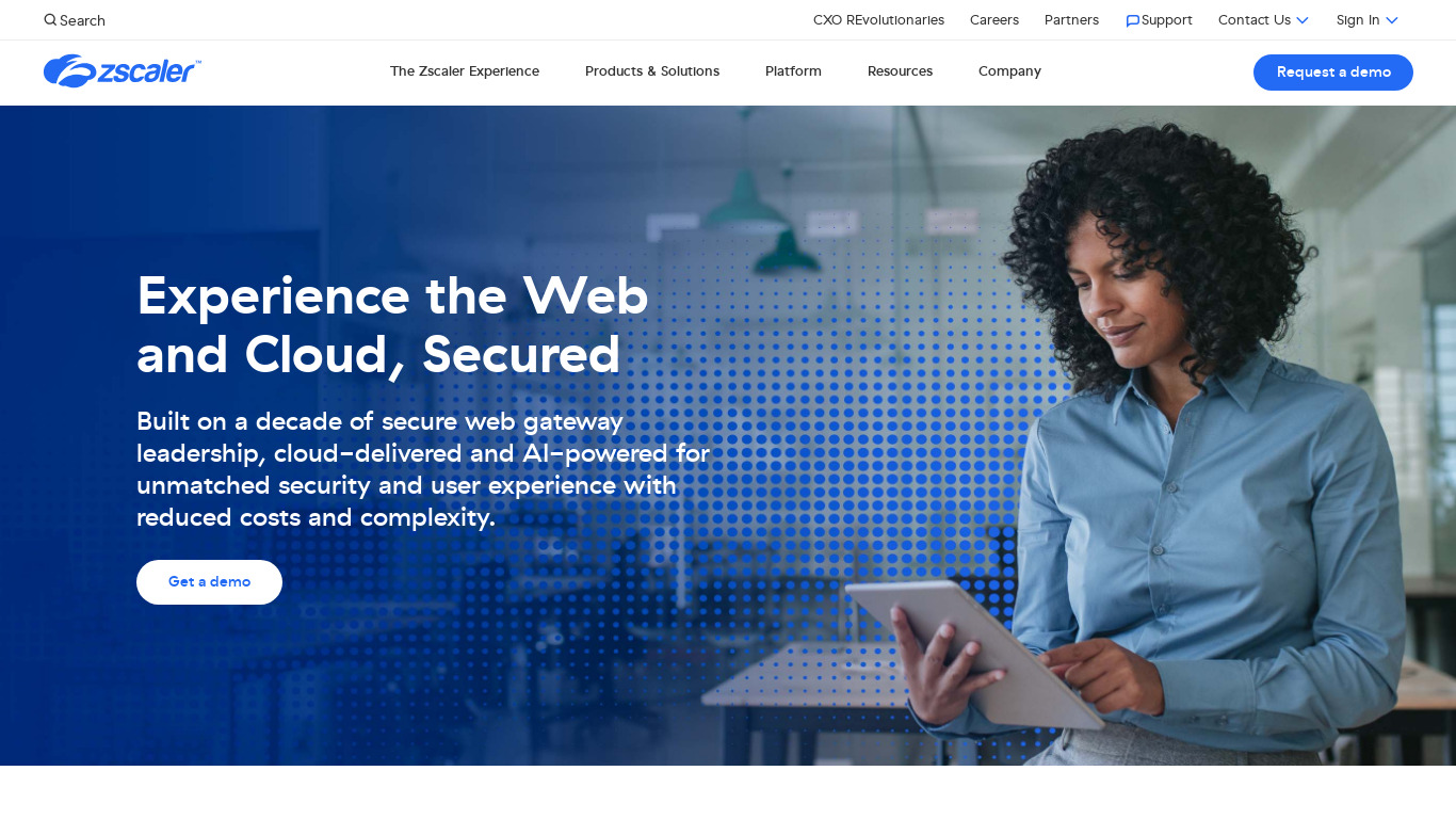 Zscaler Web Security Landing page