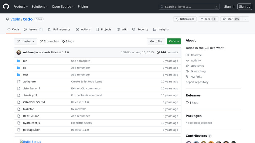 Todo for hackers Landing Page