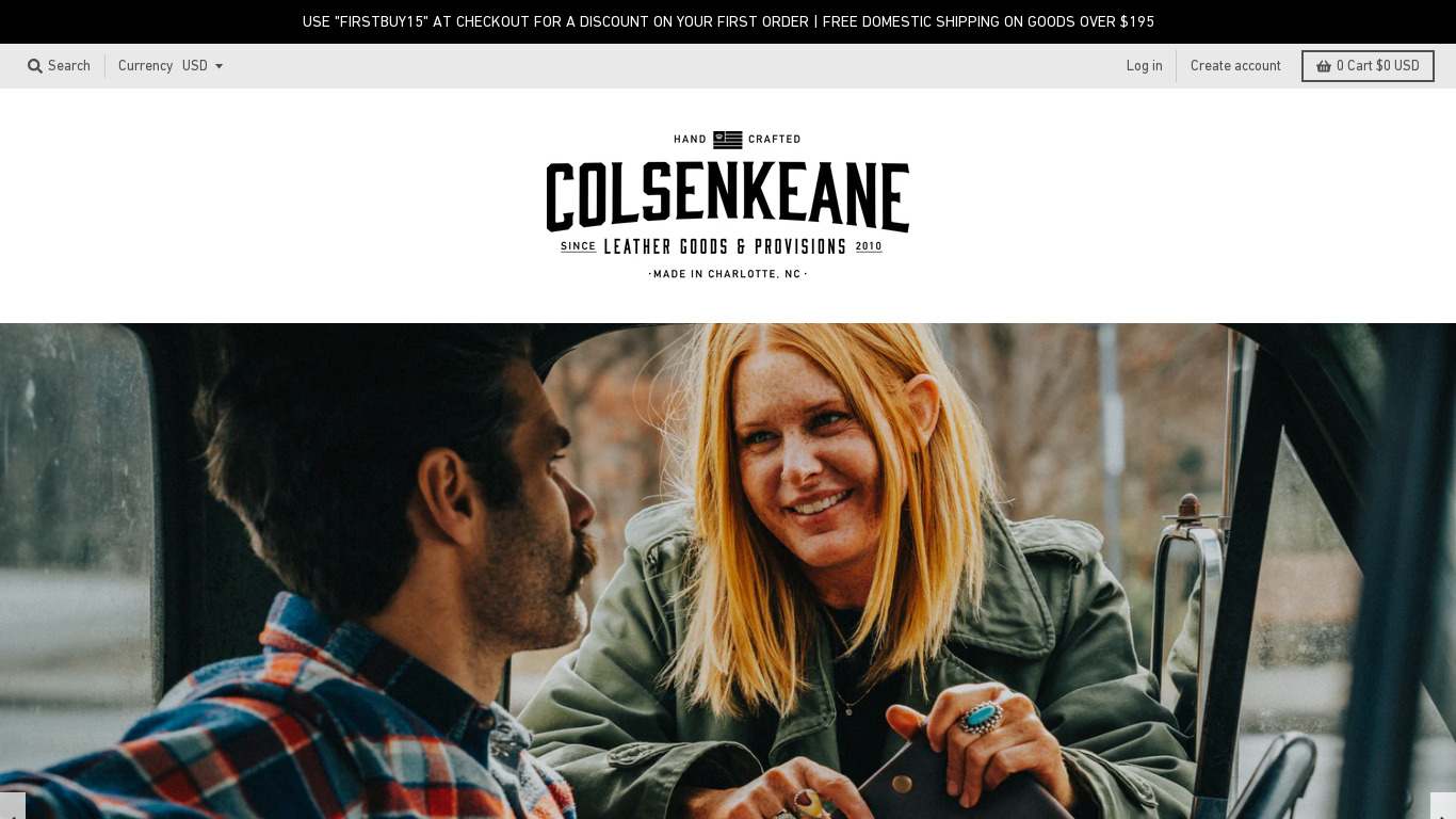 ColsenKeane Leather Bag Landing page