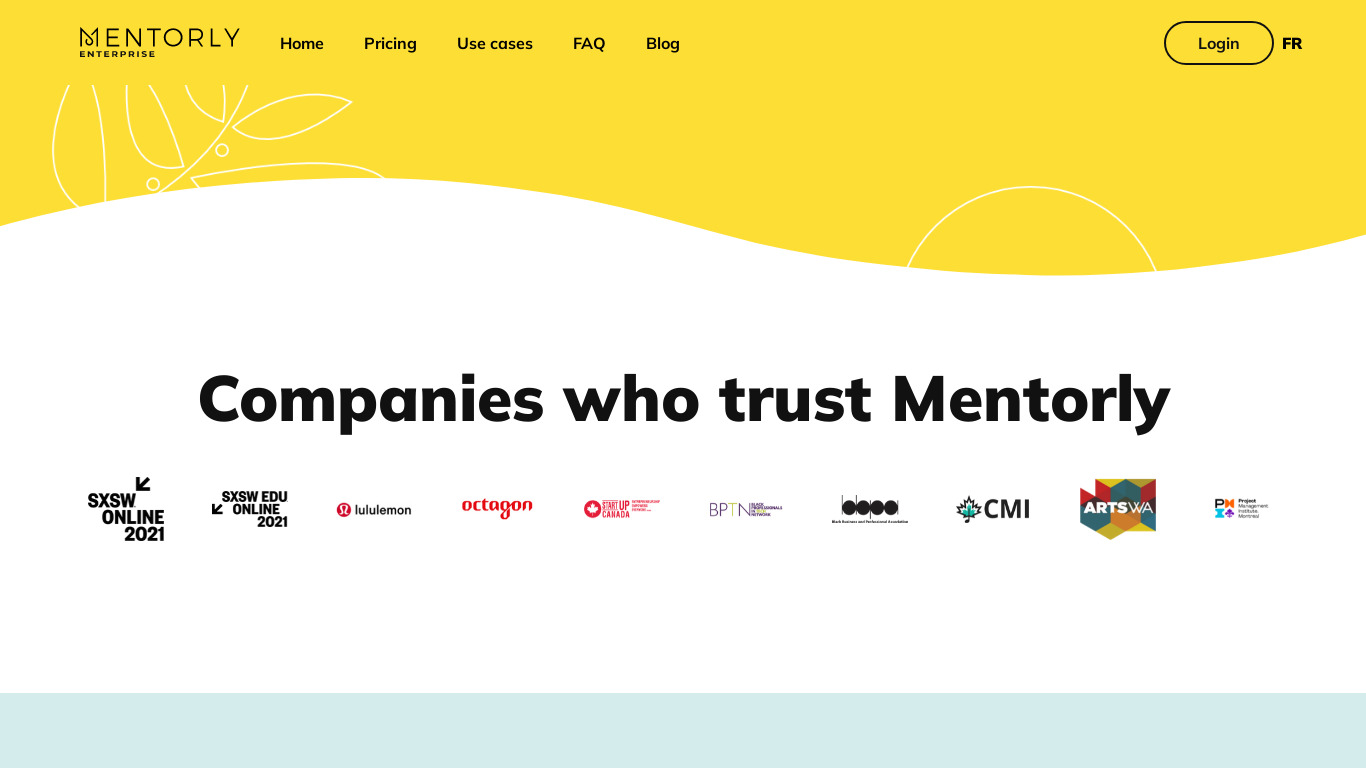 Mentorly Landing page