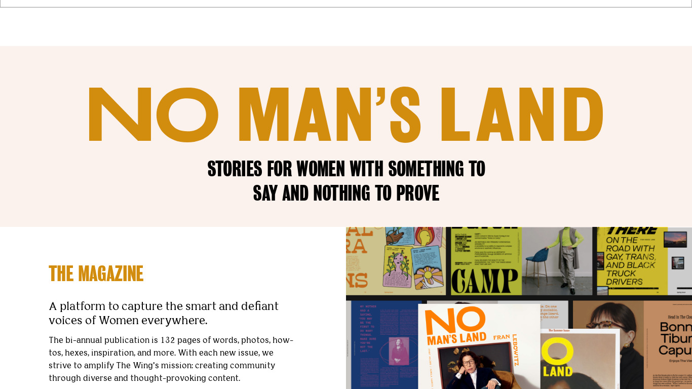 the-wing.com No Man's Land Landing page