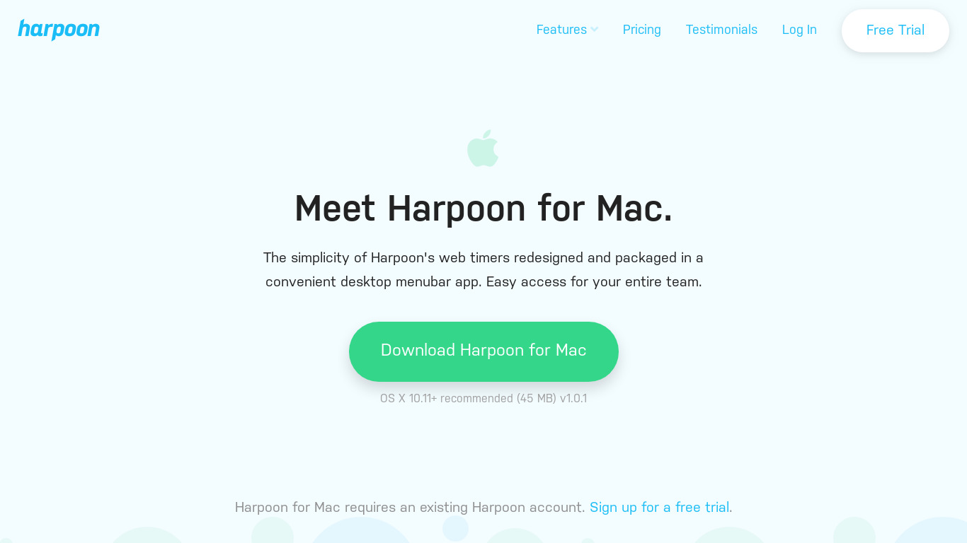 Harpoon for Mac Landing page