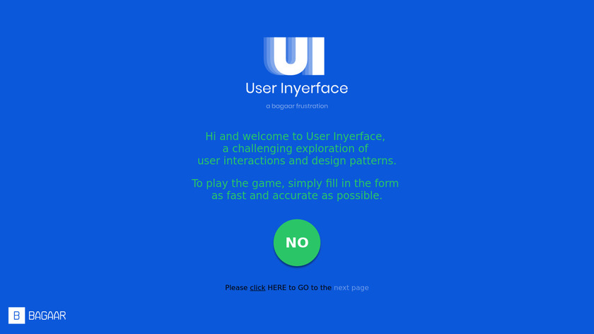 User Inyerface Landing Page