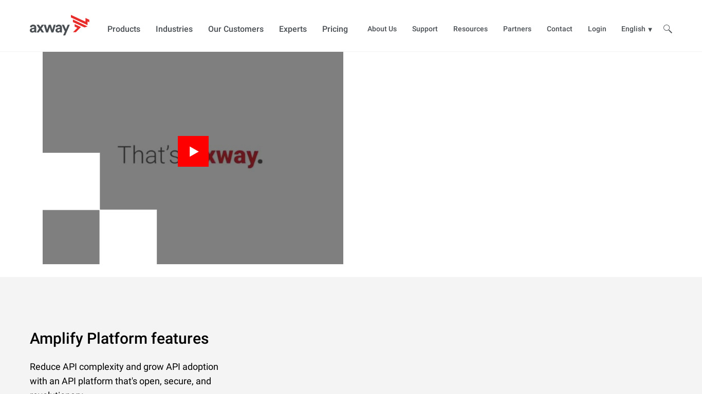 Axway API Management Plus Landing page