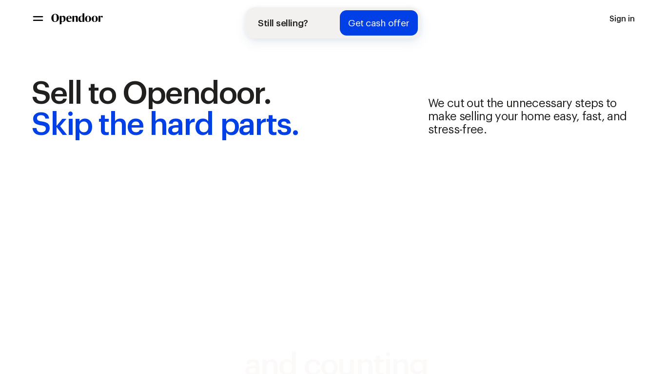Opendoor Landing page