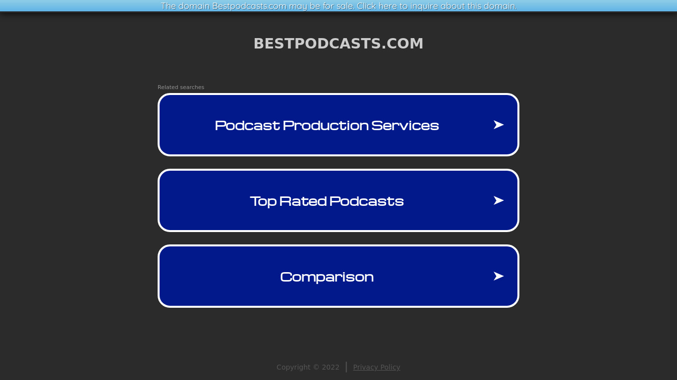 Podcast Top Charts Landing page