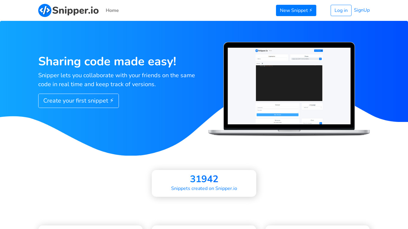 Snipper.io Landing page