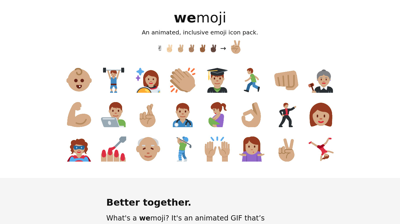 Wemoji Landing page