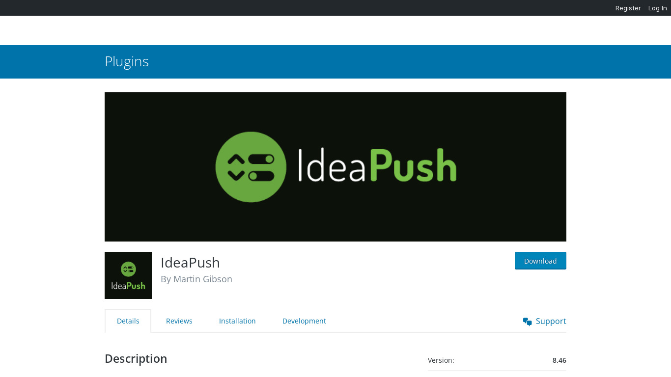 IdeaPush Landing page