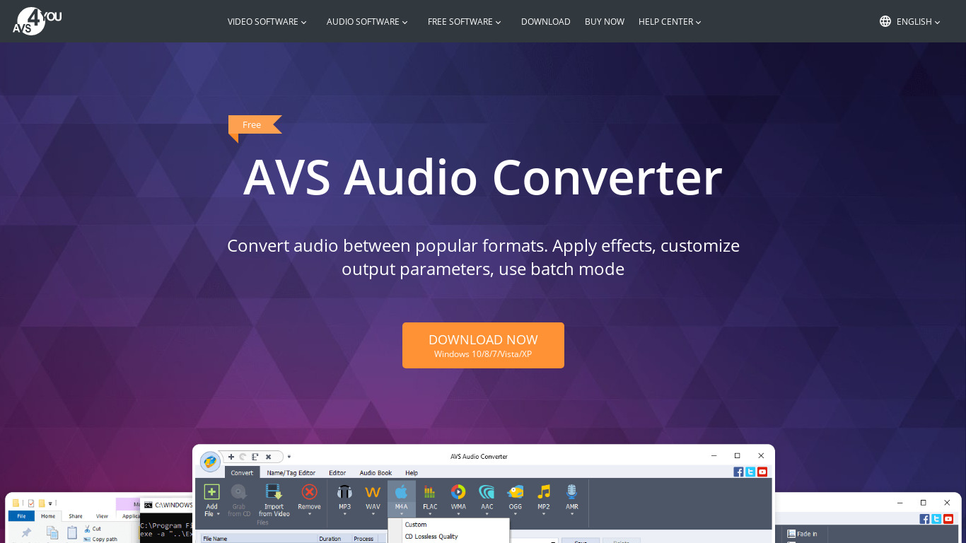 AVS Audio Converter Landing page