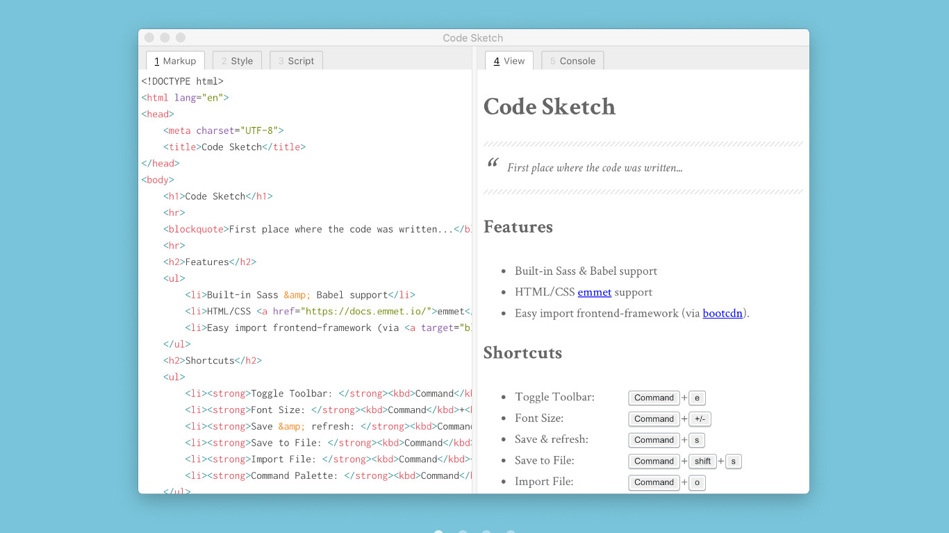 Code Sketch Landing page