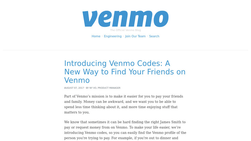 blog.venmo.com Venmo QR Codes Landing Page