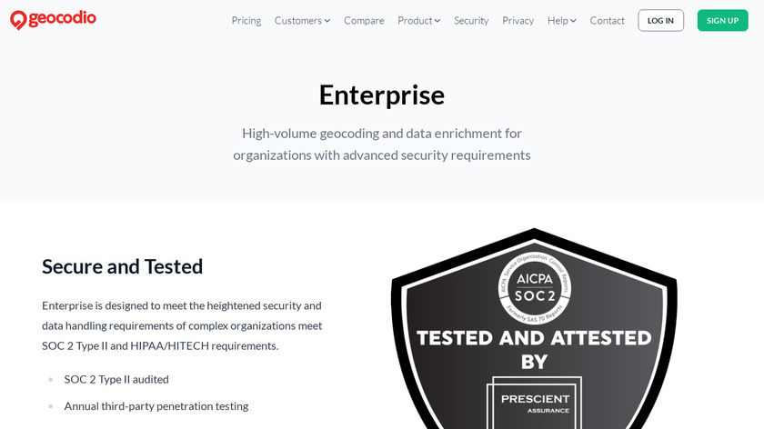 Geocodio+HIPAA Landing Page