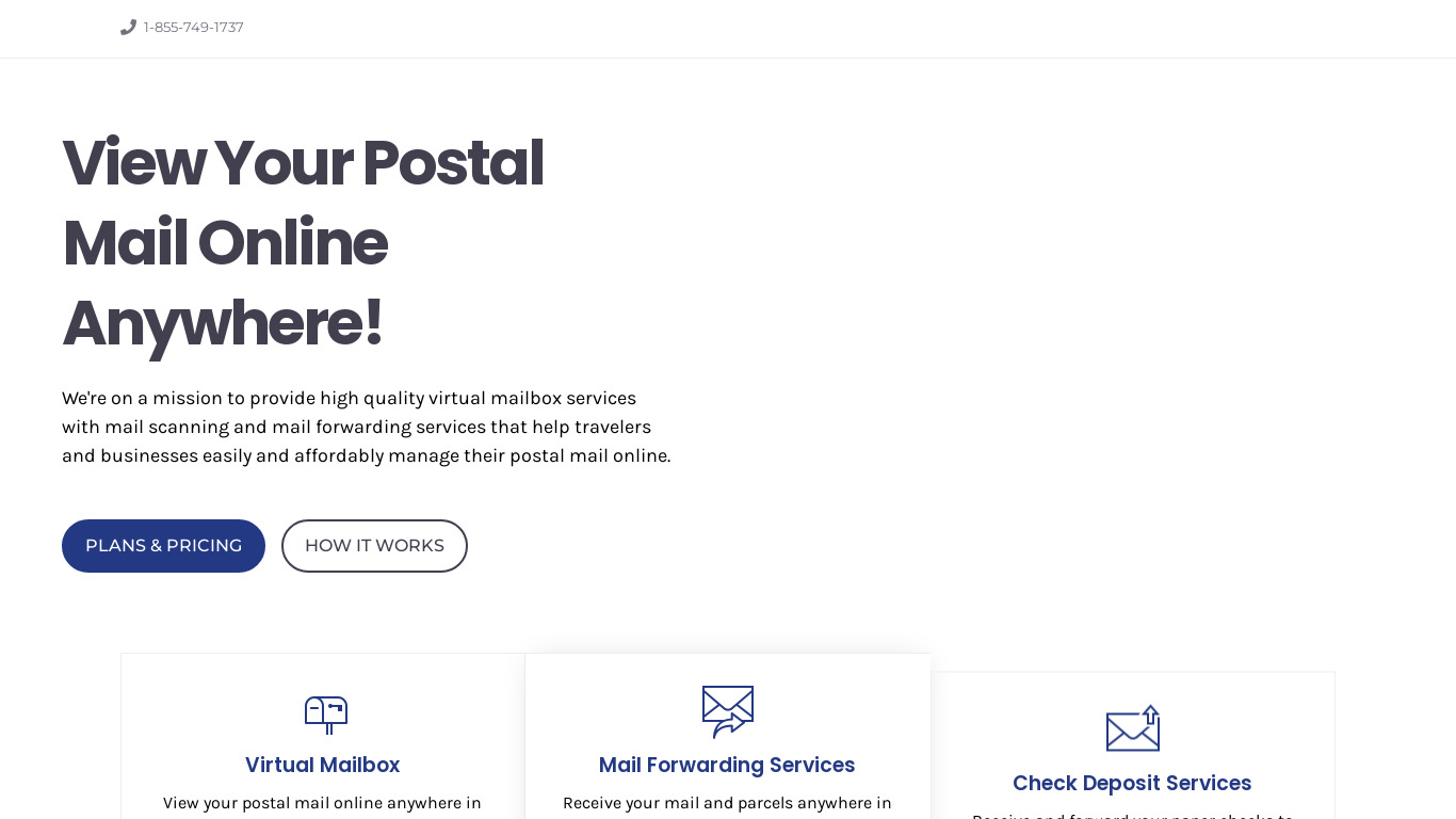 Traveling Mailbox Landing page