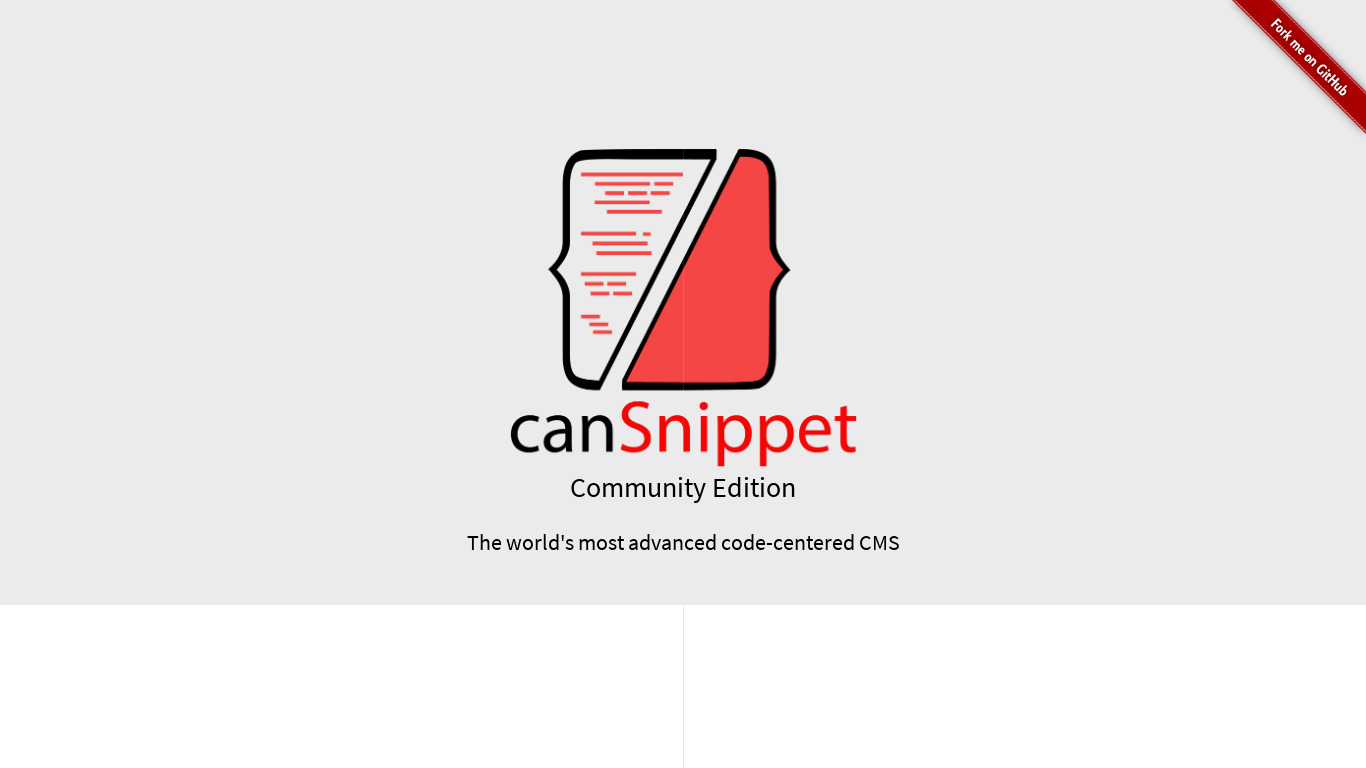 canSnippet CE Landing page