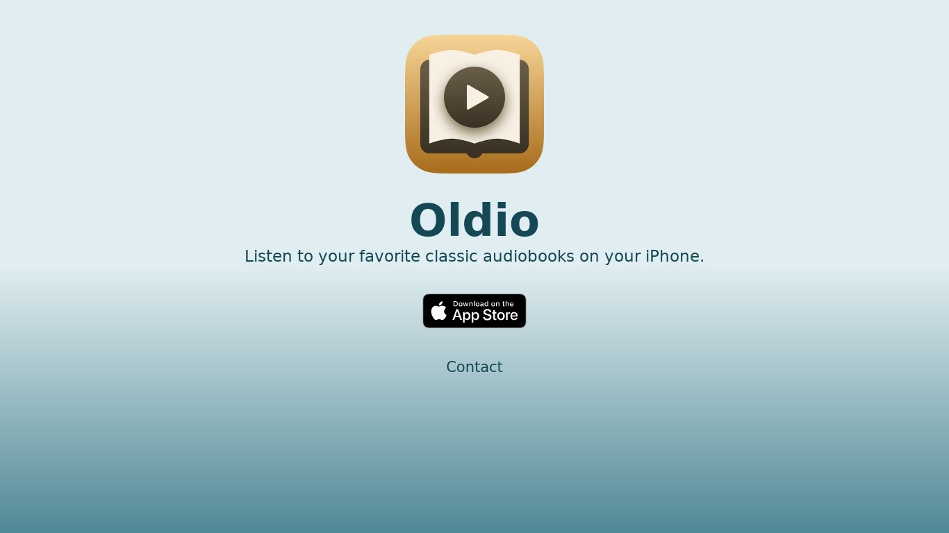 Oldio Landing page