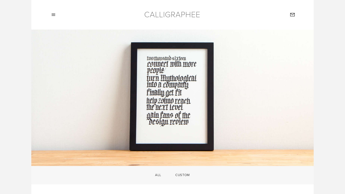 Calligraphee Landing page
