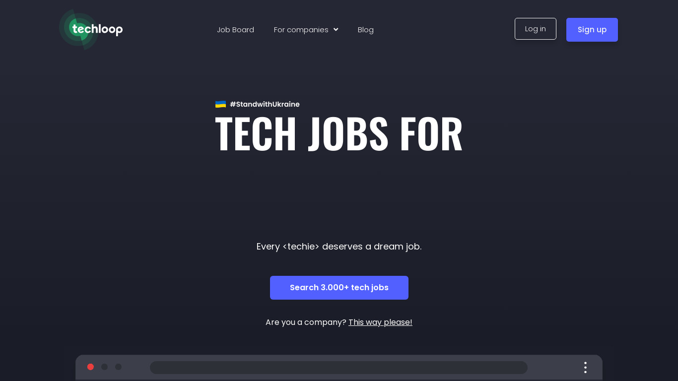 Techloop.io Landing page