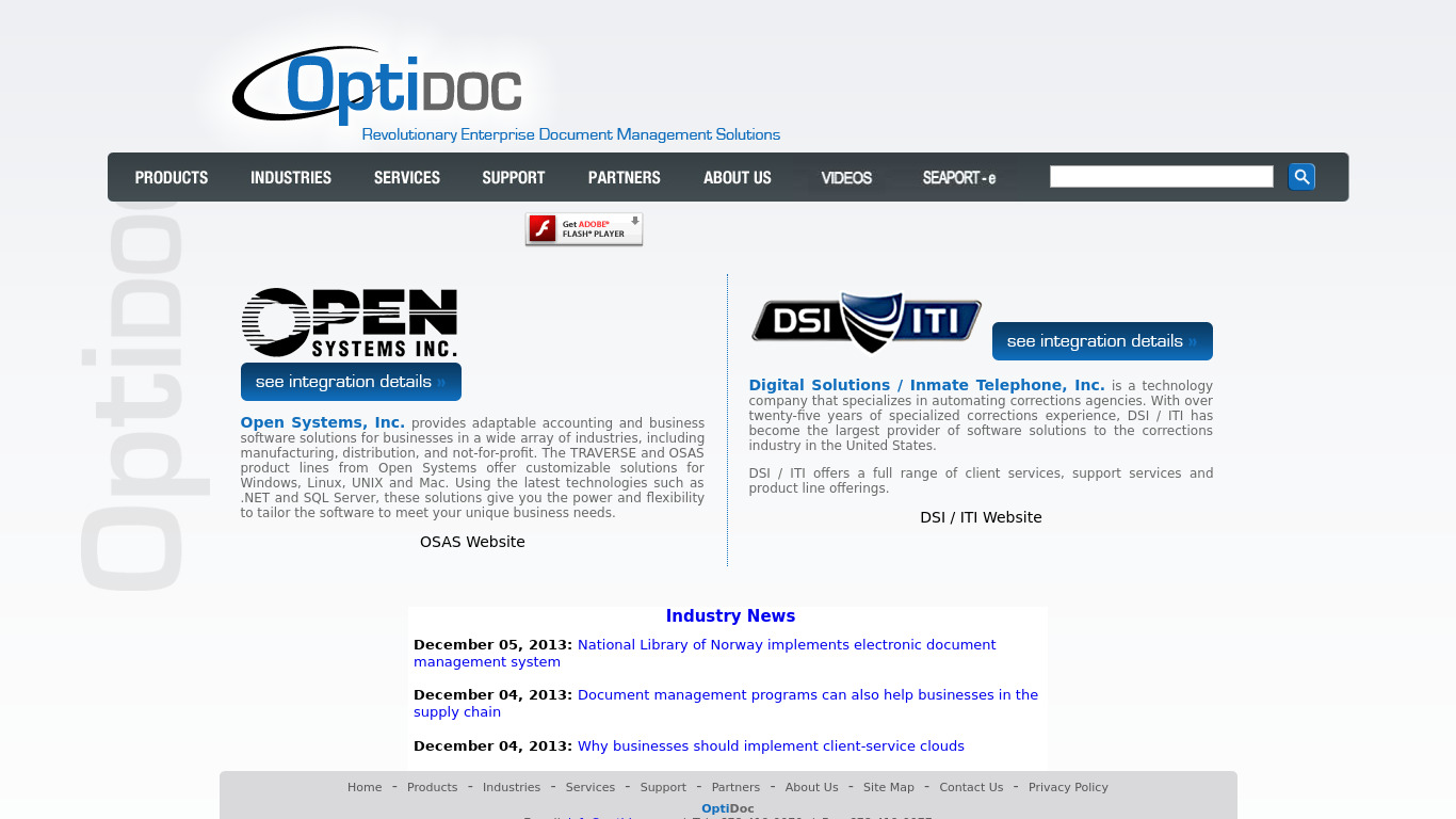 OptiDoc Landing page