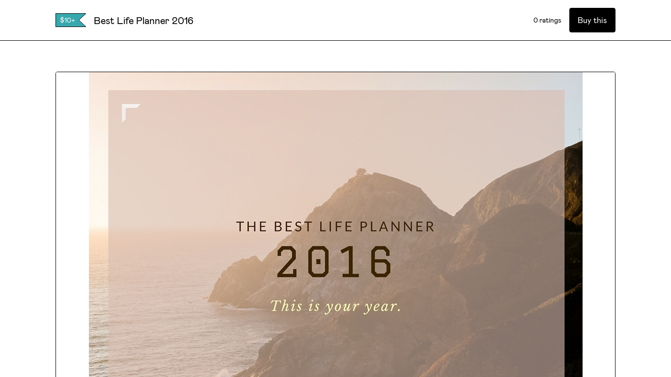 The Best Life Planner 2016 Landing page