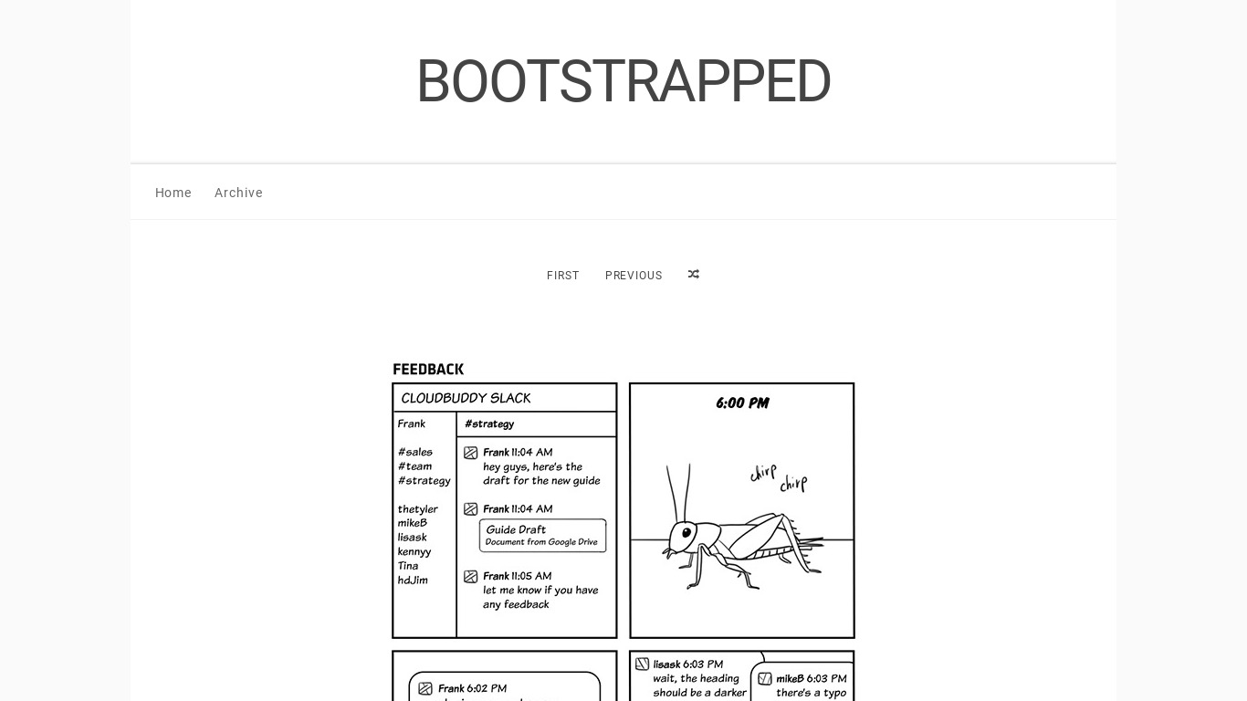 Bootstrapped Comic Landing page