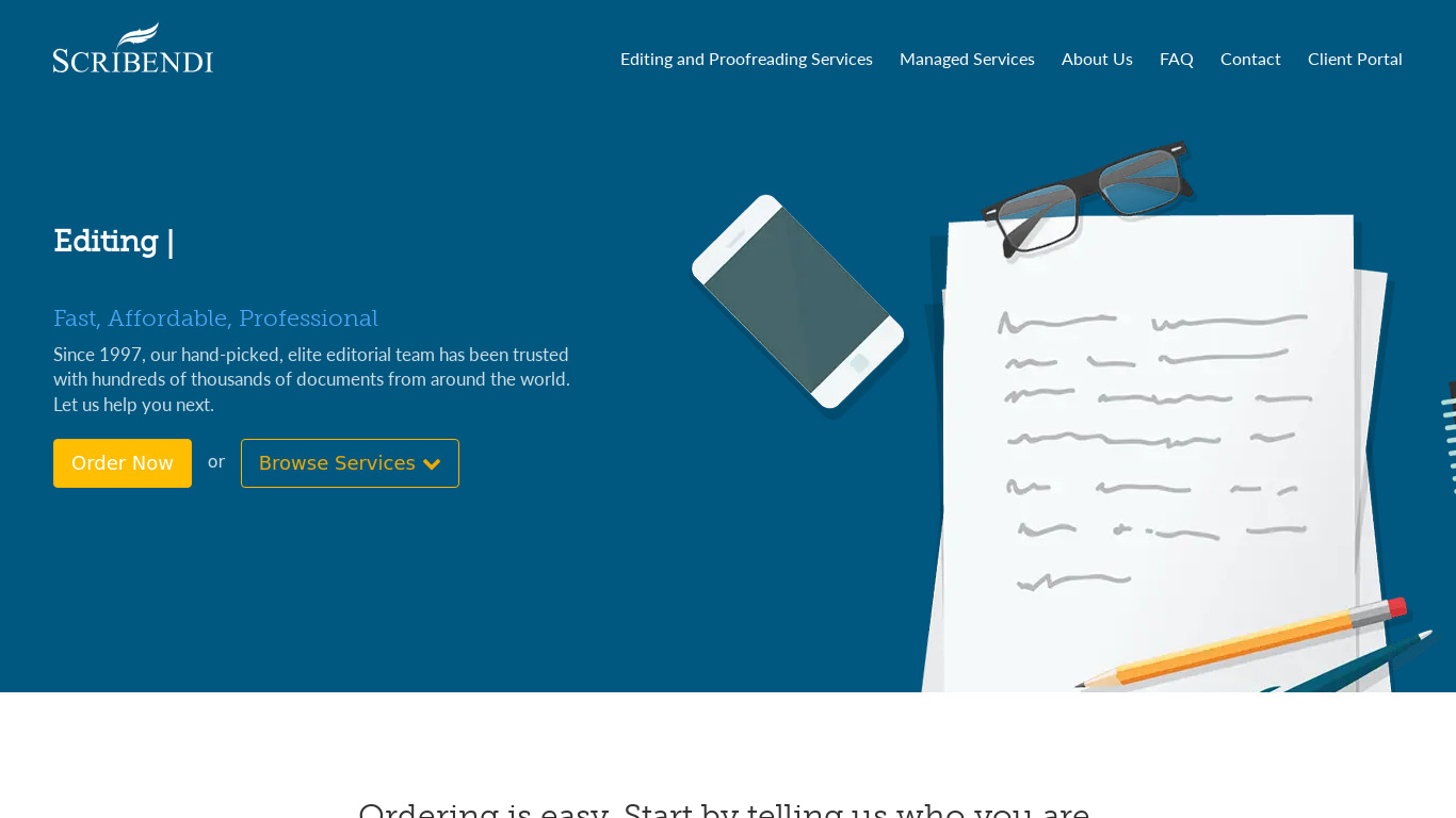 Proofreading Landing page