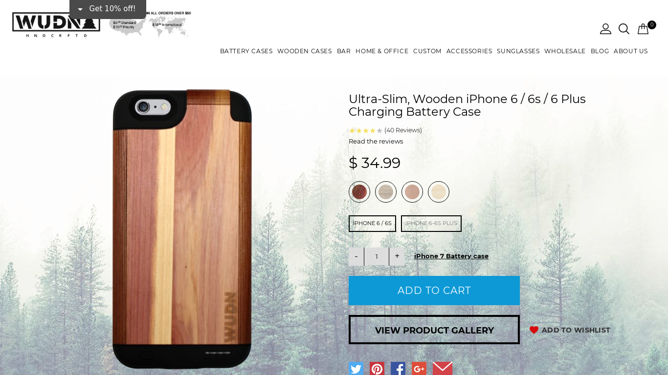 WUNDA iPhone Charging Case Landing page